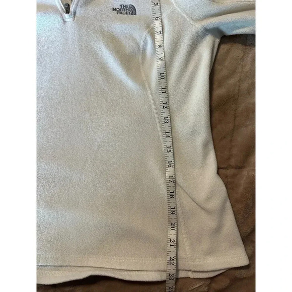 The North Face Quarter Zip Fleece Women's Size Large Cream Colored Hiking Warm - Picture 6 of 6